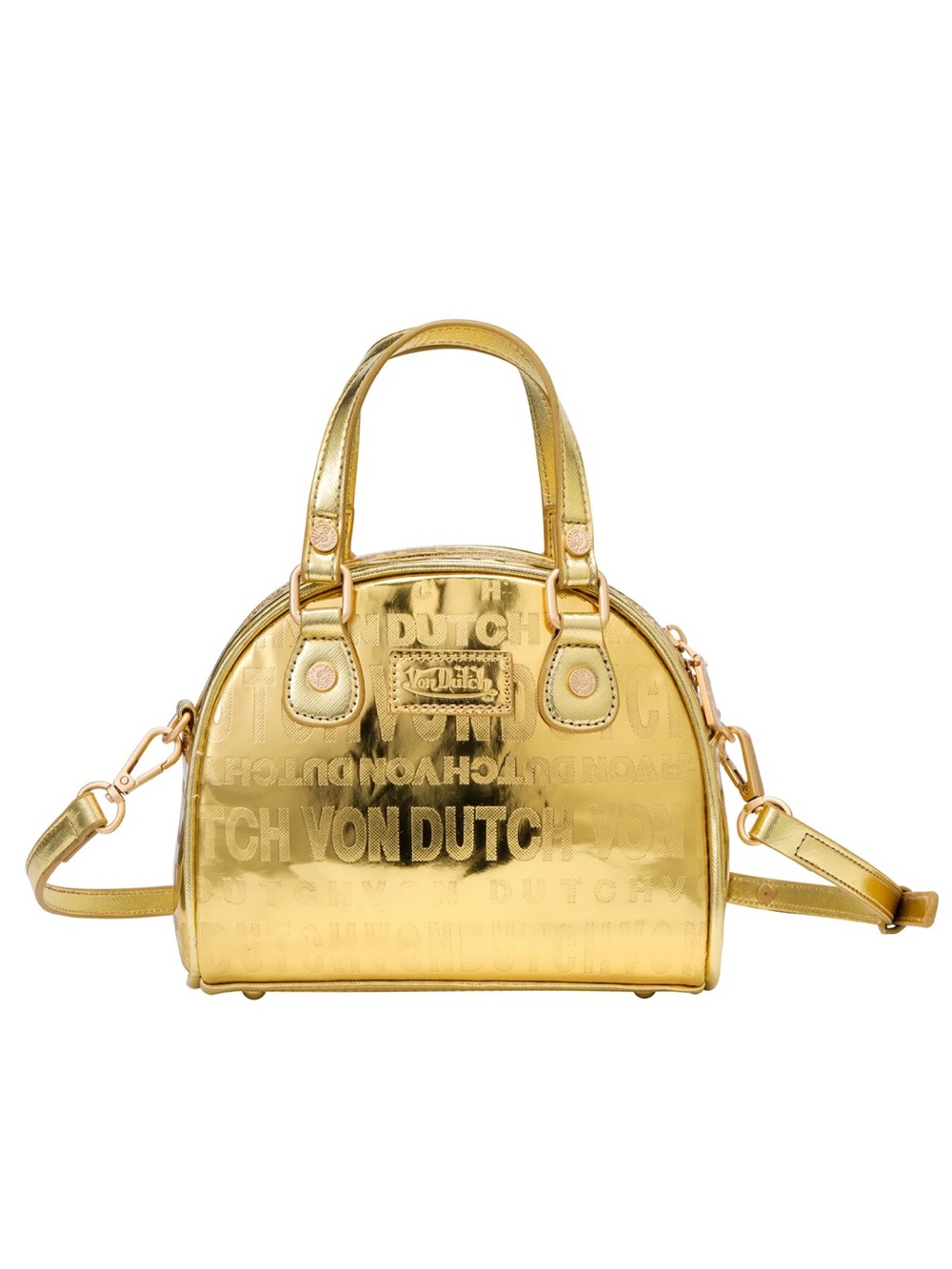New Von Dutch Metallic Gold Mini Bowling Bag